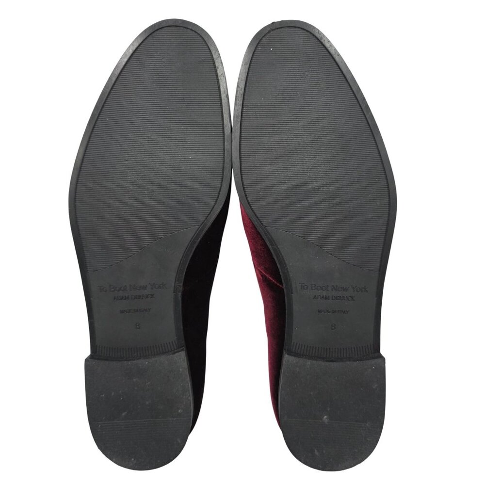 Italy To Boot Adam Derrick Mens 8M Garnet Red Velvet Dress Shoes Loafers Slipper - Picture 7 of 16